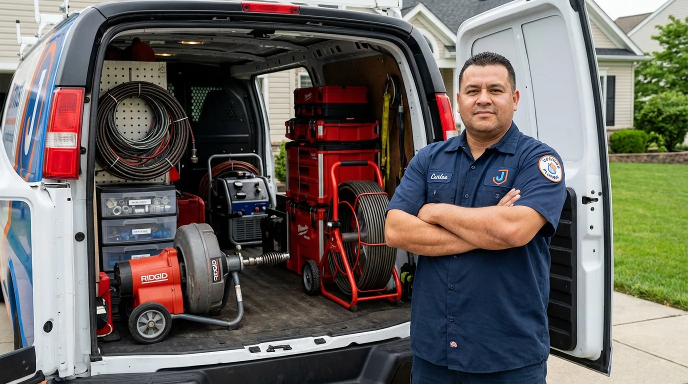 Professional drain cleaning equipment and Johns Plumbing LLC plumber in Grant